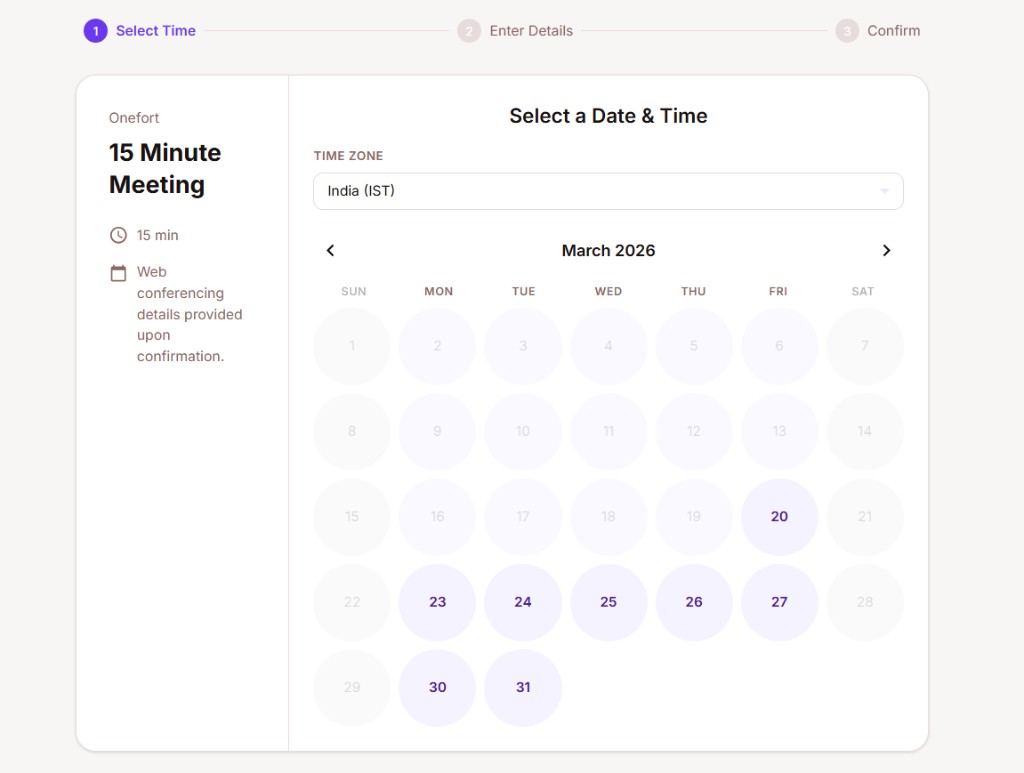 Slotmee Web App public calendar sharing